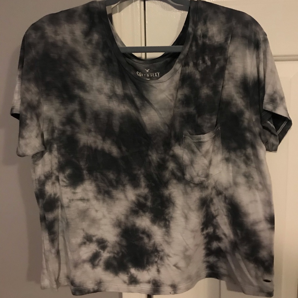 American Eagle grey acid wash tee